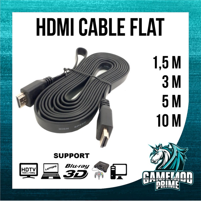 KABEL HDMI to HDMI Cable FLAT Cable Male - Male VERSI 1.4 3D 1080P