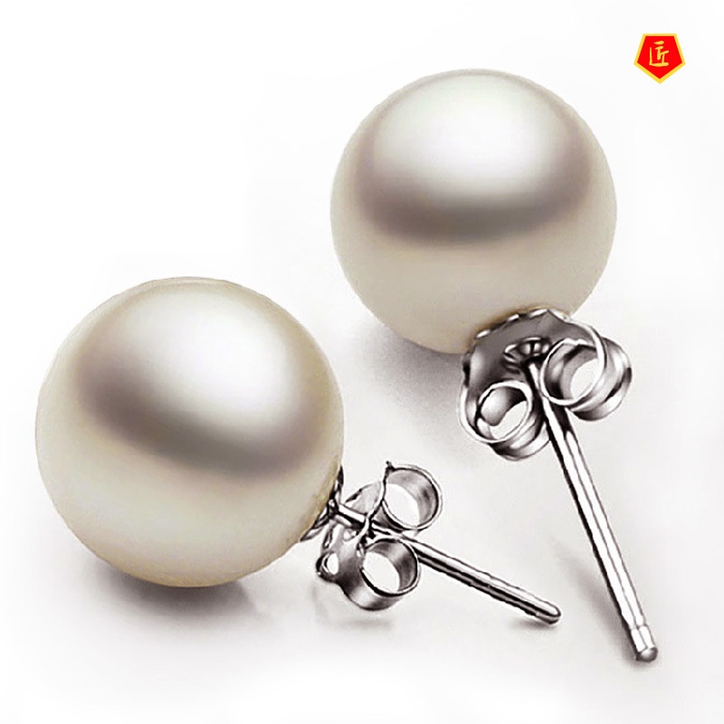 [Ready Stock]Simple Classic Women's Natural Pearl Stud Earrings