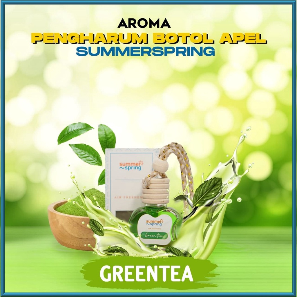 Parfum AC Mobil Aroma Green Tea Botol Apel Summer Spring Pengharum Mobil Kamar Aromaterapi Segar