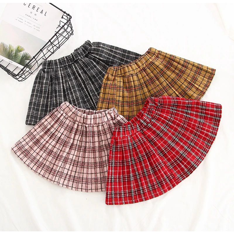 DARALINE TARTAN MINI SKIRT KIDS / ROK ANAK MINI KOTAK-KOTAK LUCU KAWAII