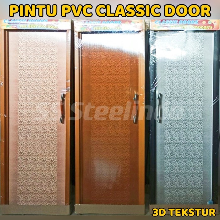 Jual Pintu Wc Kamar Mandi Pvc Classic Door Polos D Texture Abu Coklat