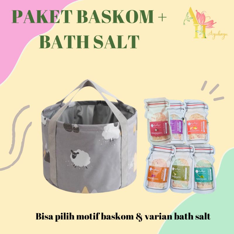 SET BASKOM AIR LIPAT RENDAM KAKI DAN GARAM RENDAM KAKI BATH SALT MASSAGE SPA PIJAT REFLEKSI PEDICURE