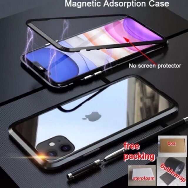 SAMSUNG NOTE 8 NOTE 9 NOTE 10 NOTE 10+ PREMIUM MAGNETIC CASE 2IN1 KACA BELAKANG TEMPERED GLASS