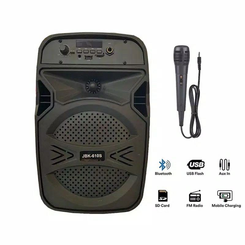 SPEAKER BLUETOOTH F6608/6615/F63LED BONUS MIC KARAOKE/SALON AKTIF DIGITAL MULTIMEDIA 6,5INC PORTABLE