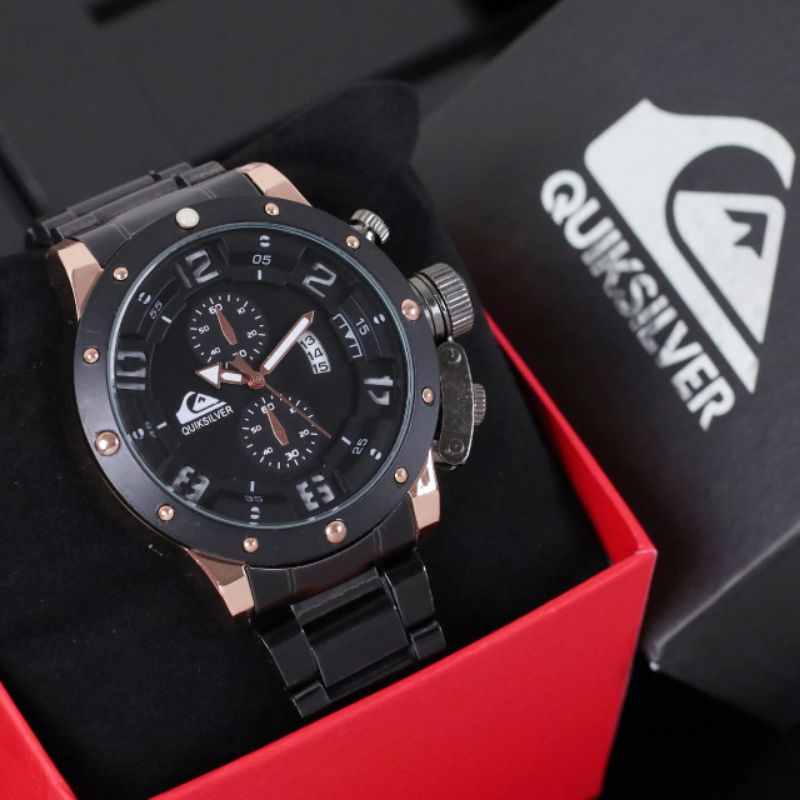 [ COD ] Jam Tangan Pria QuikSilver KEREN Tali Stainless (15)