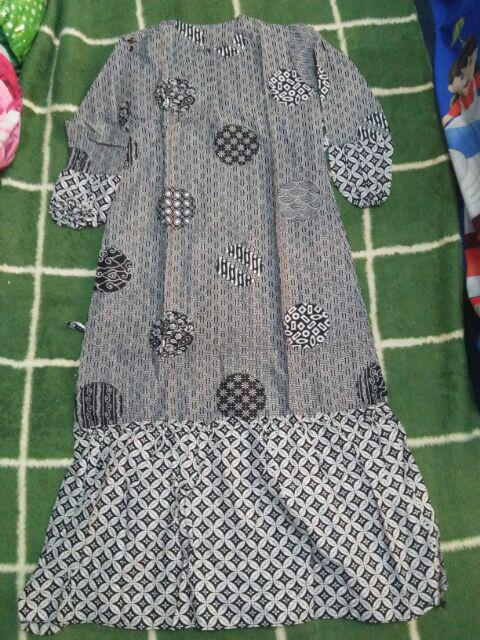 Baju Batik Couple Gamis Jumbo Murah Pasangan Modern Muslim | Moza Truntum