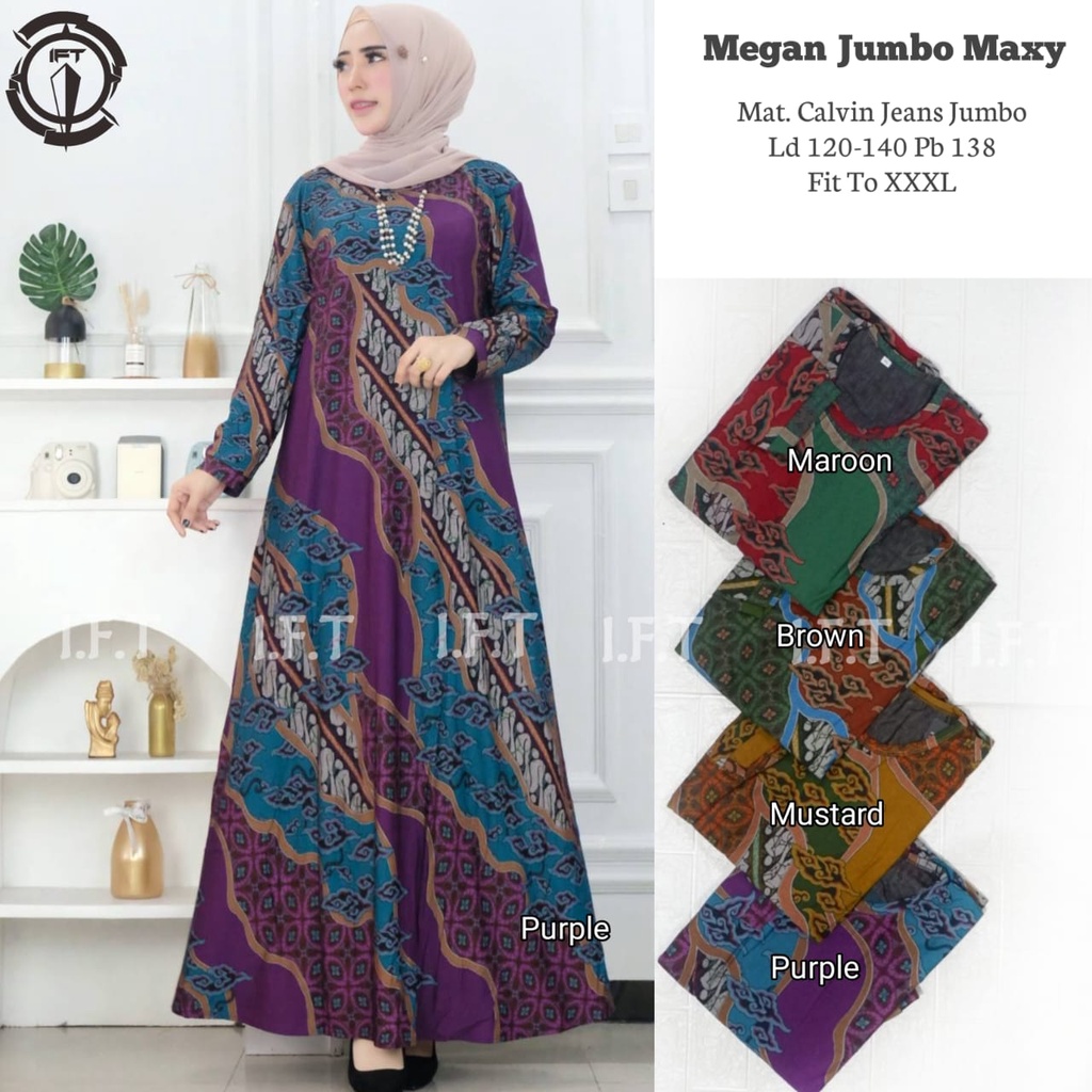 Gamis Wanita Super Jumbo LD 120-140 Baju Gamis Batik Murah Terbaru Modern Terlaris Model MaxI Dress 