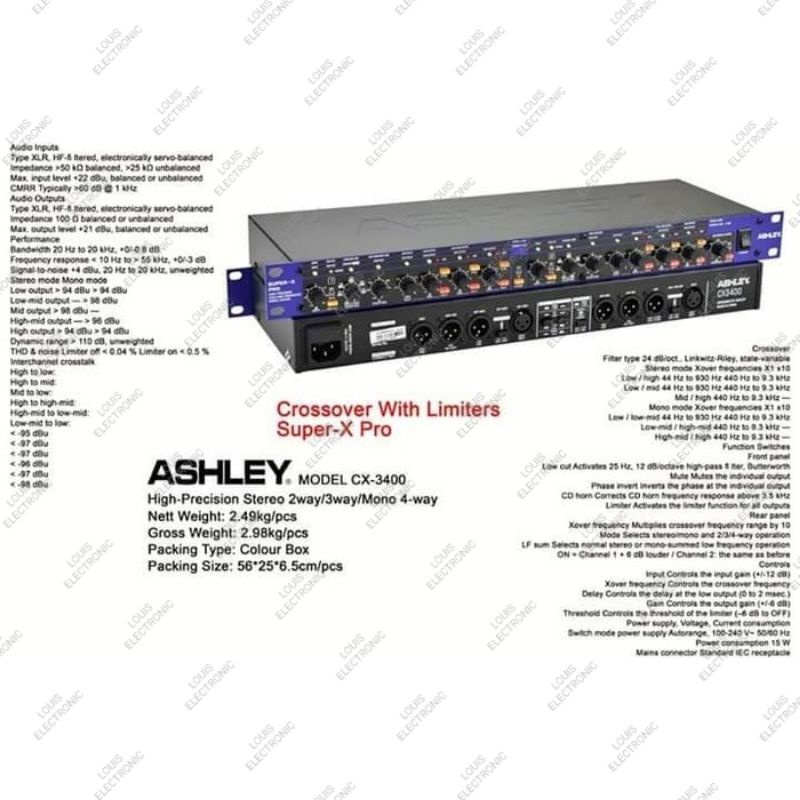 Crossover Crosover ASHLEY CX3400 CX-3400 CX 3400 With Limiters Super X PRO ORIGINAL