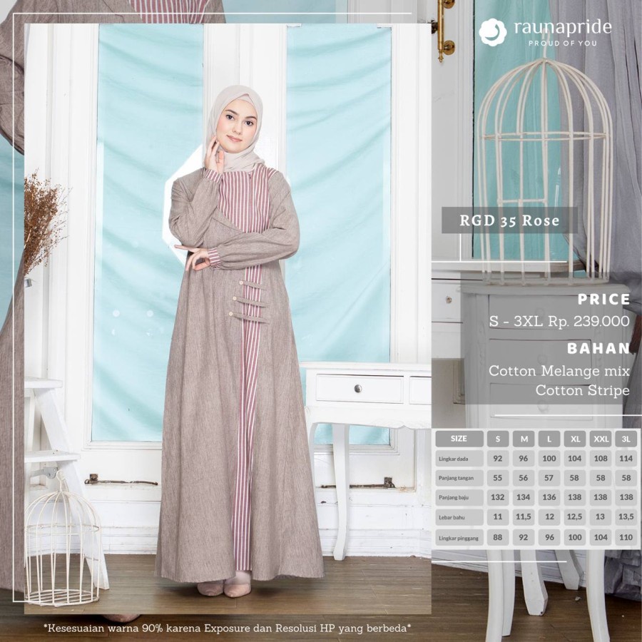 Rauna Couple Gamis &amp; Koko/ Couple-35 Rose / Fashion Muslim - Koko Pendek