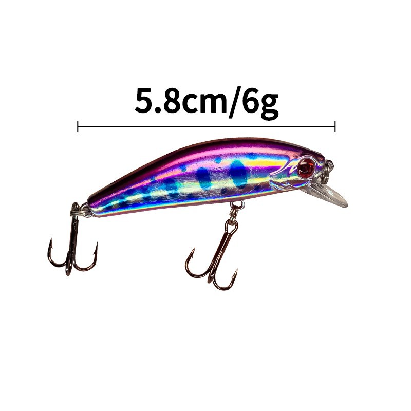 Alat Pancing Murah Umpan Pancing Alat Pancing Umpan Pancing Buatan Kail Pancing Plastic Bait Minnow Lure Umpan Ikan Umpan Mancing Top Water Lure 1Pcs 55mm/6.5g Umpan Mancing