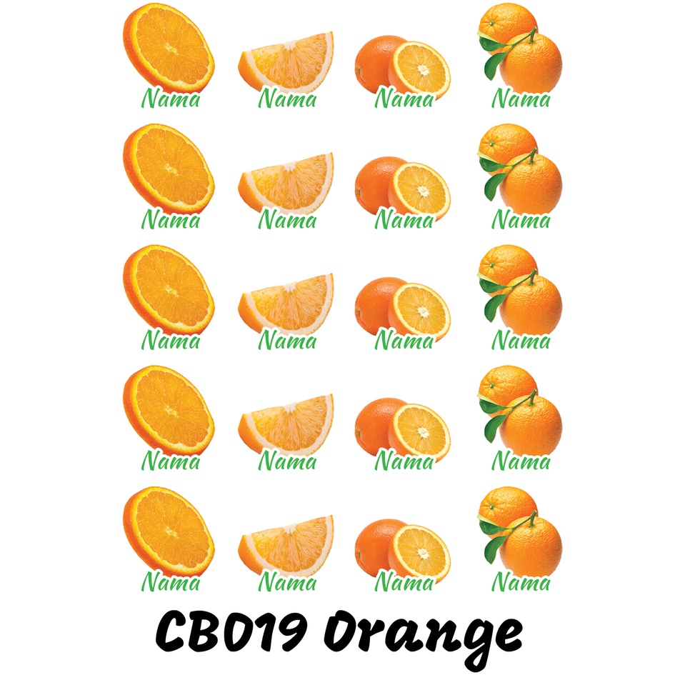 

Sticker Nama Cutting Label Waterproof Tahan Air Orange Mix (CB019)