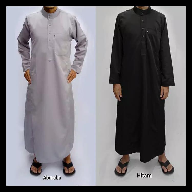 100% TERMURAH GAMIS ATASAN MUSLIMAH PRIA DEWASA BAJU MUSLIM FARRASI JUBAH SAUDI - PUTIH 100%