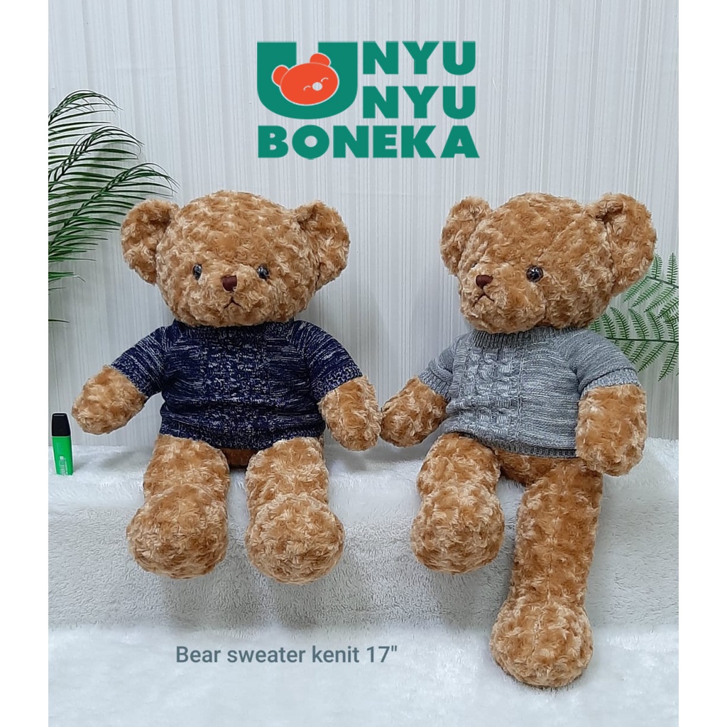 Boneka Teddy Bear sweter kenit 17''/43cm/animal/karakter/hadiahultah