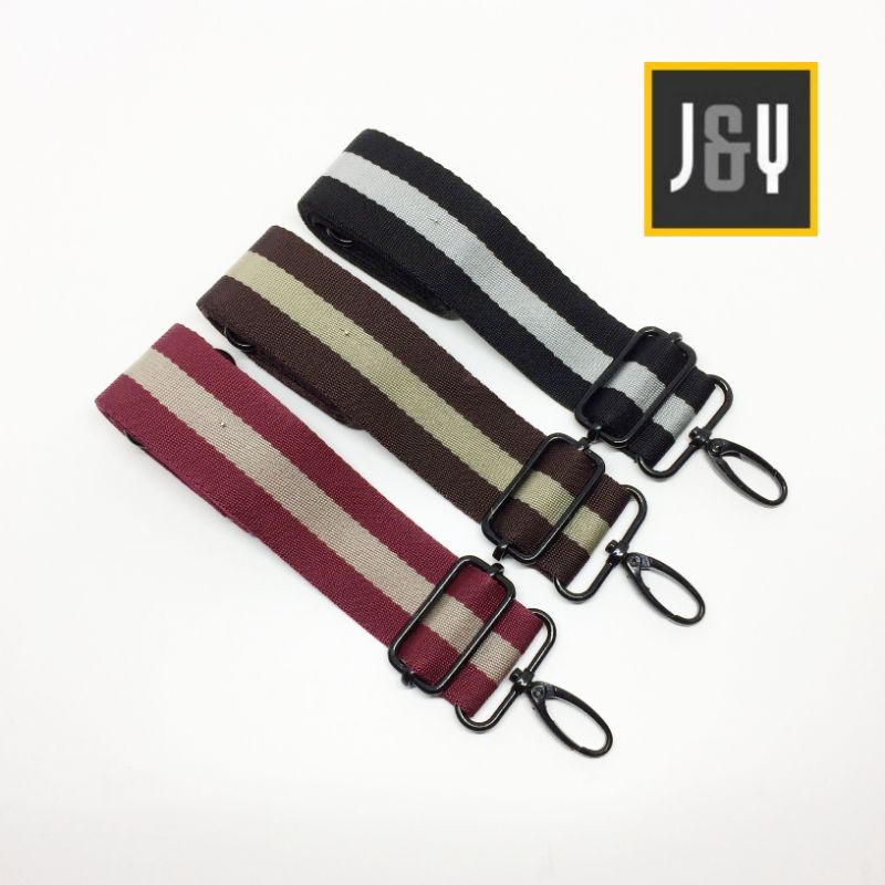 Tali selempang tas 3.8 cm strip  cantolan warna hitam