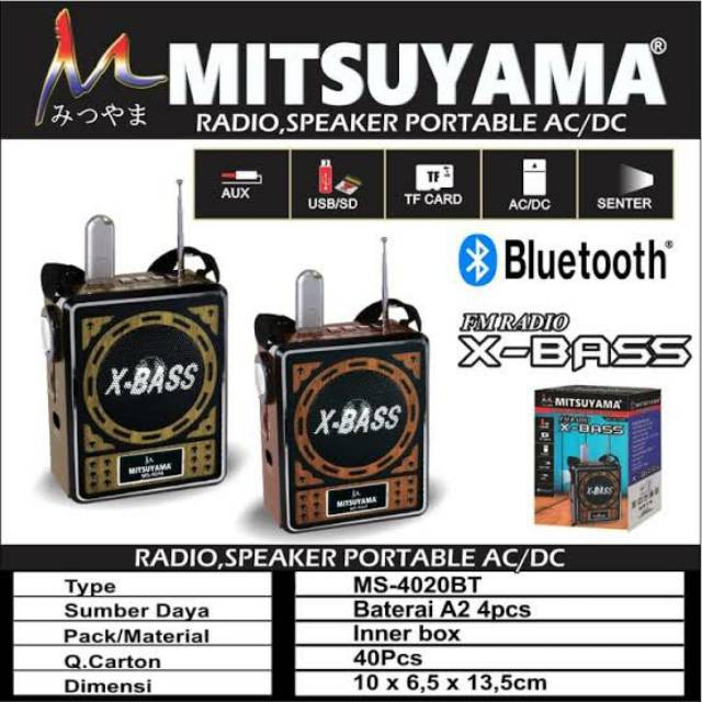 Speaker Radio Bluetooth Portable mp3 MS-4020BT MITSUYAMA