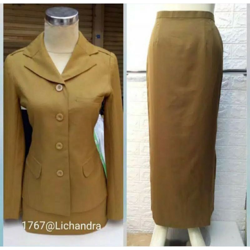 seragam pemda muda/ Pemda khaki / blazer PNS / seragam pns pakai pangkat