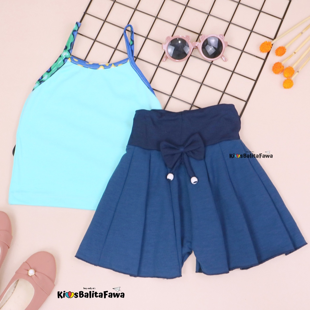 Setelan Mixed Pop uk 1-2 Tahun / Atasan Anak Perempuan Tanktop Rok Celana Polos Set Baju Kensi Cewek