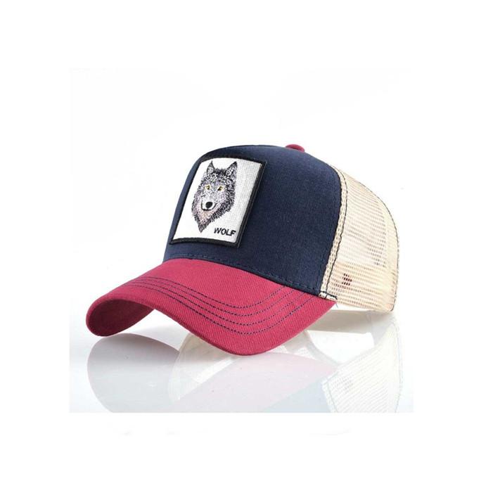Hamlin Onds Topi Trucker Baseball Wolf Material Cotton - Blue Red