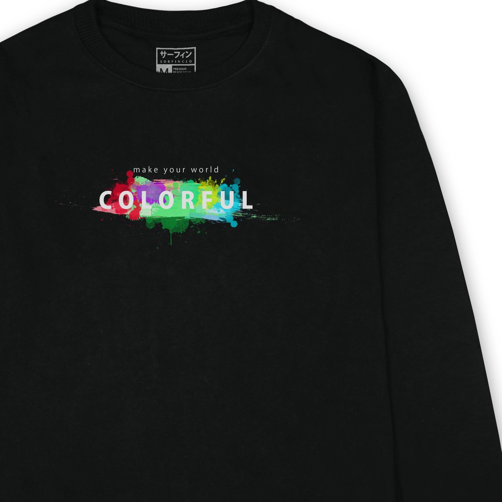 SURFINCLO Sweater Sweatshirt Colorfull Cotton Fleece Premium Size M L XL Unisex