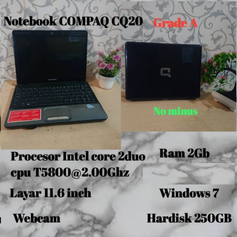 Laptop notebook ACER ASPIRE ONE,LENOVO, ASUSawet dan bandel seken berkwalitas murah bonus jam tangan-GradeA COMPAQ CQ20