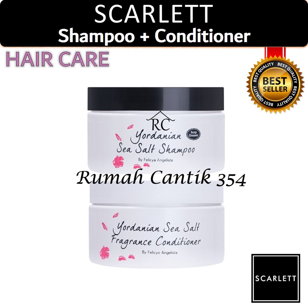 Paket 2 in 1 Hair Care Scarlett Whitening Yodanian Sea Salt Shampoo + Yordanian Sea Salt Fragrance Conditioner Rumah Cantik 354 Perawatan Intensif Pada Rambut