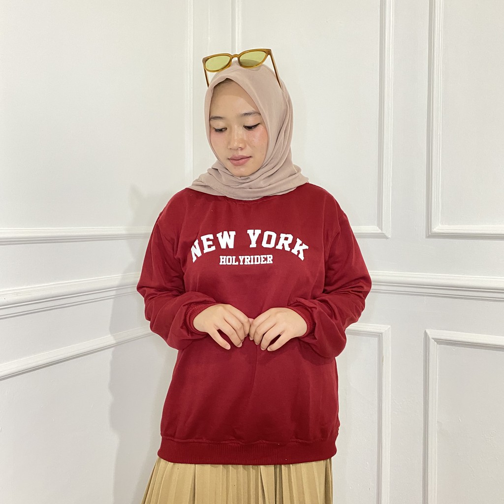 NEW YORK HOLYRIDER SWEATER  II SWEATER NY CRAWNECK PRIA DAN WANITA II 11 WARNA