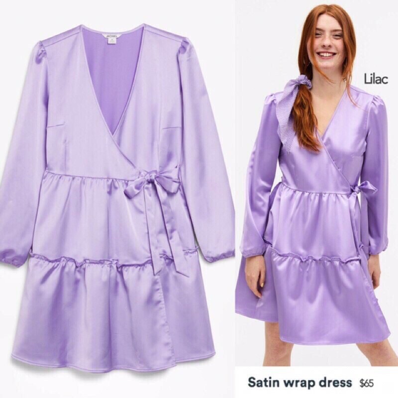 Monki Satin Wrap Dress