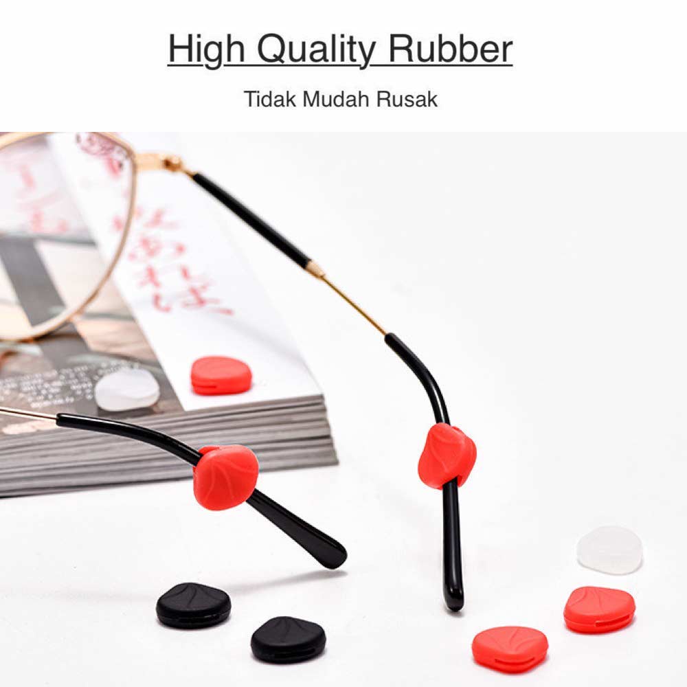 1 Pasang [ Biru Muda ] Pengait Kacamata Silikon - Anti Slip - Earhook Silicone - Penahan Hijab Style - KP8074
