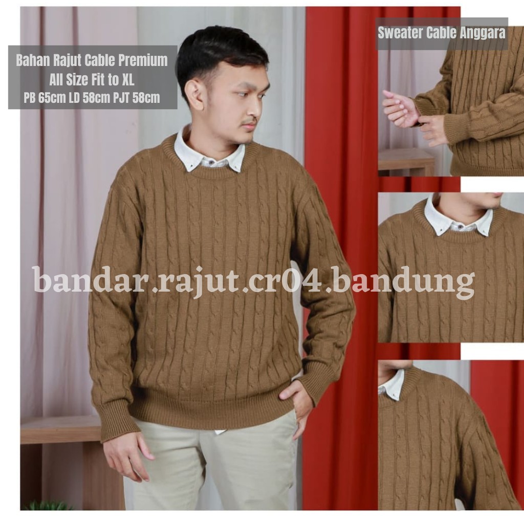 Sweater Rajut Cable Anggara 7 Gate Branded