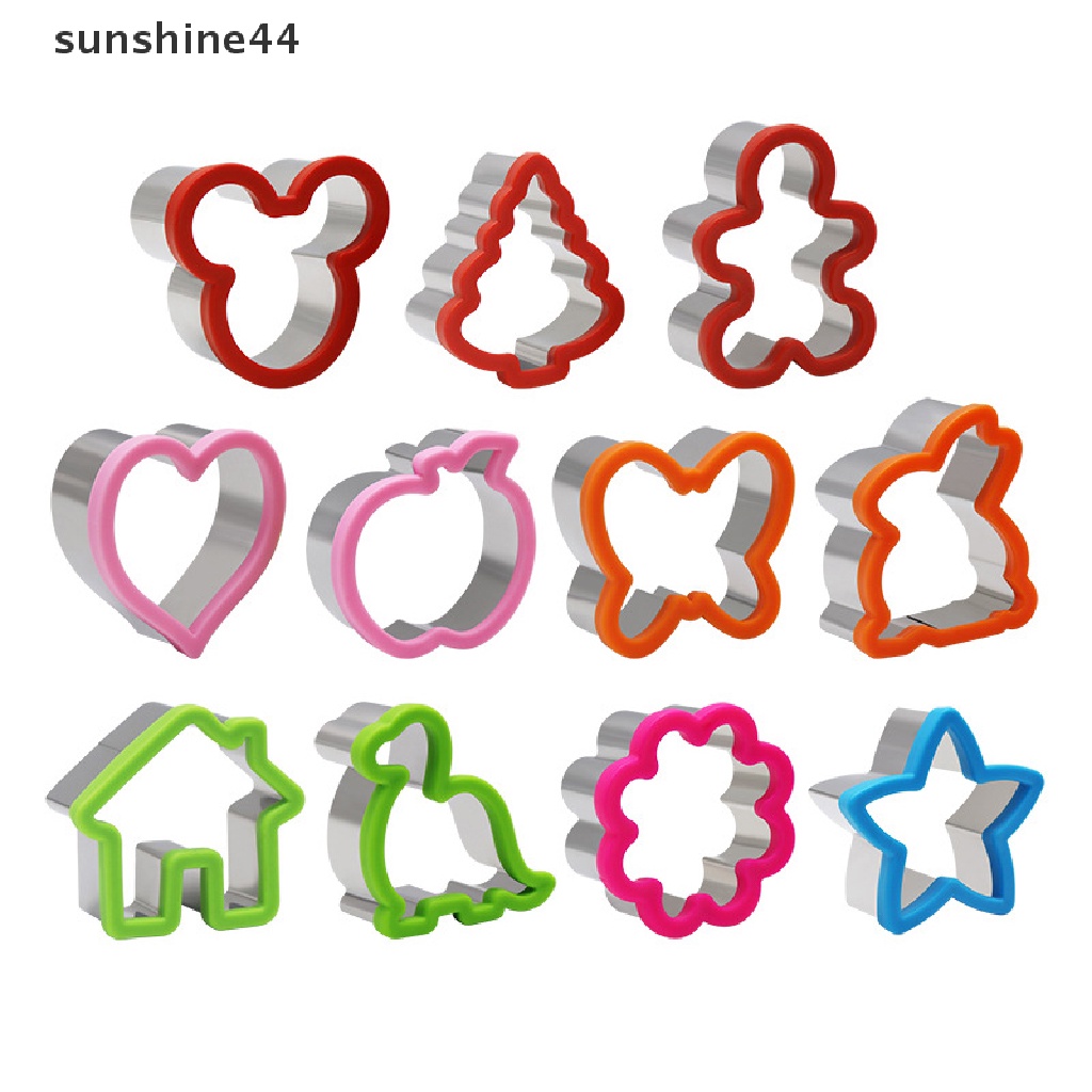 Sunshine 1pc Cetakan Pemotong Sandwich / Biskuit / Cookies Bentuk Dinosaurus / Butterfly / Hati Bahan Stainless Steel