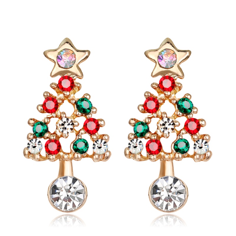 Zzz Stylish Earrings Stud Elemen Natal Perhiasan Decor Santa Claus Anting Posting