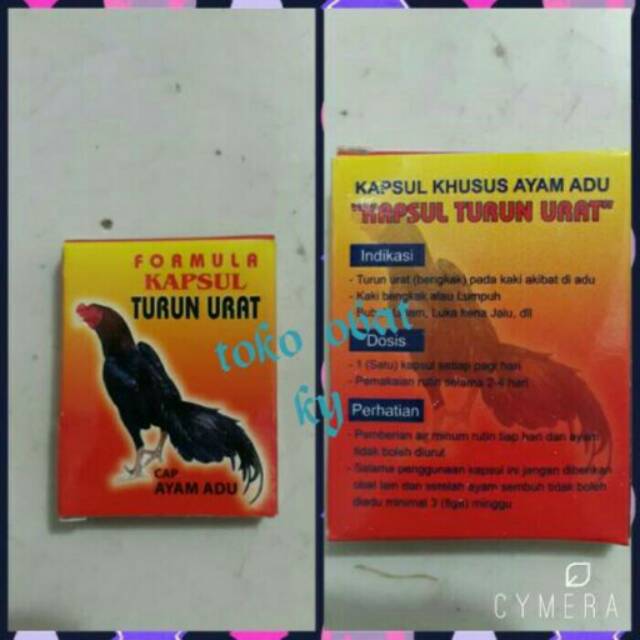 

Formula kapsul turun urat (kapsul khusus utk ayam adu)