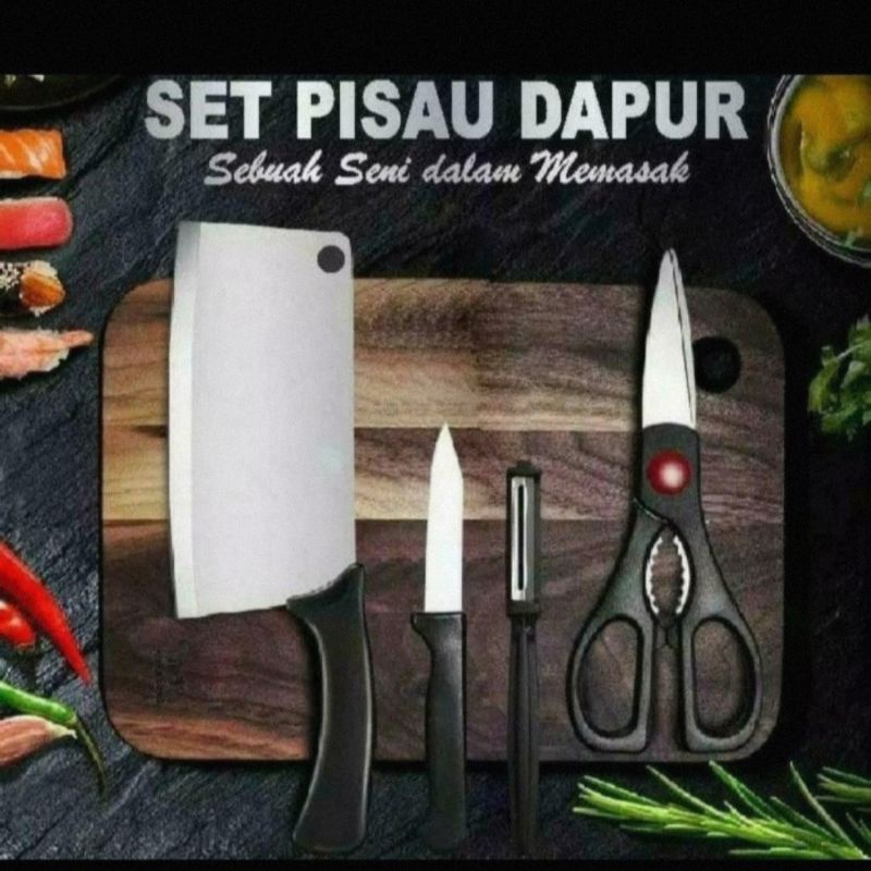 Pisau set dapur 4 in 1