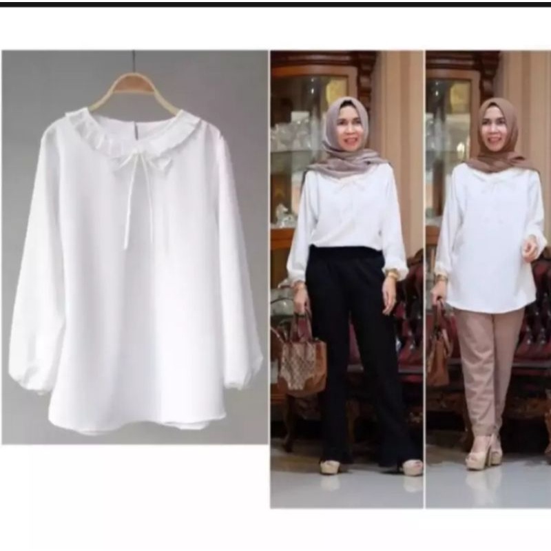 Blouse Wanita lengan panjang Korea || Avisa Blouse (Free Gift)-1