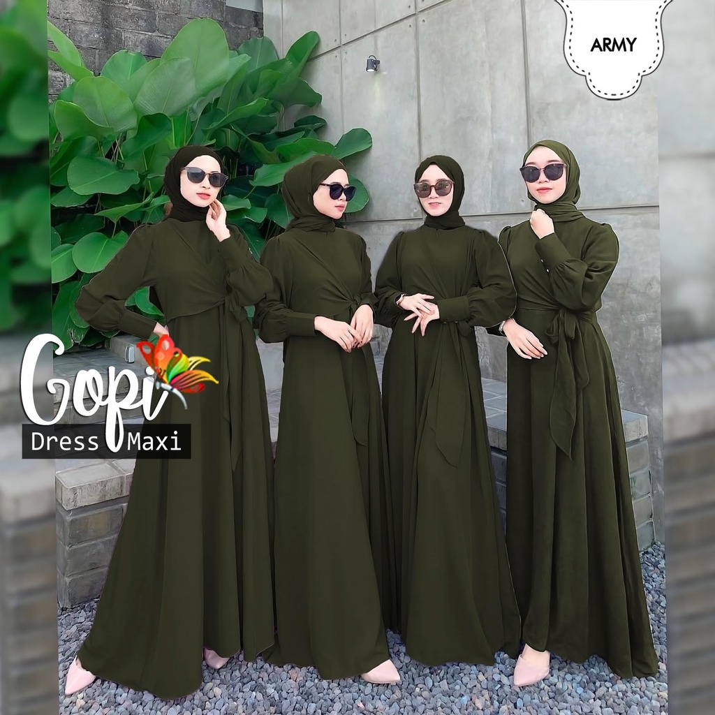 MAXI DRESS GOPI POLOS mF / BUSANA KONDANGAN WANITA / BAJU PESTA