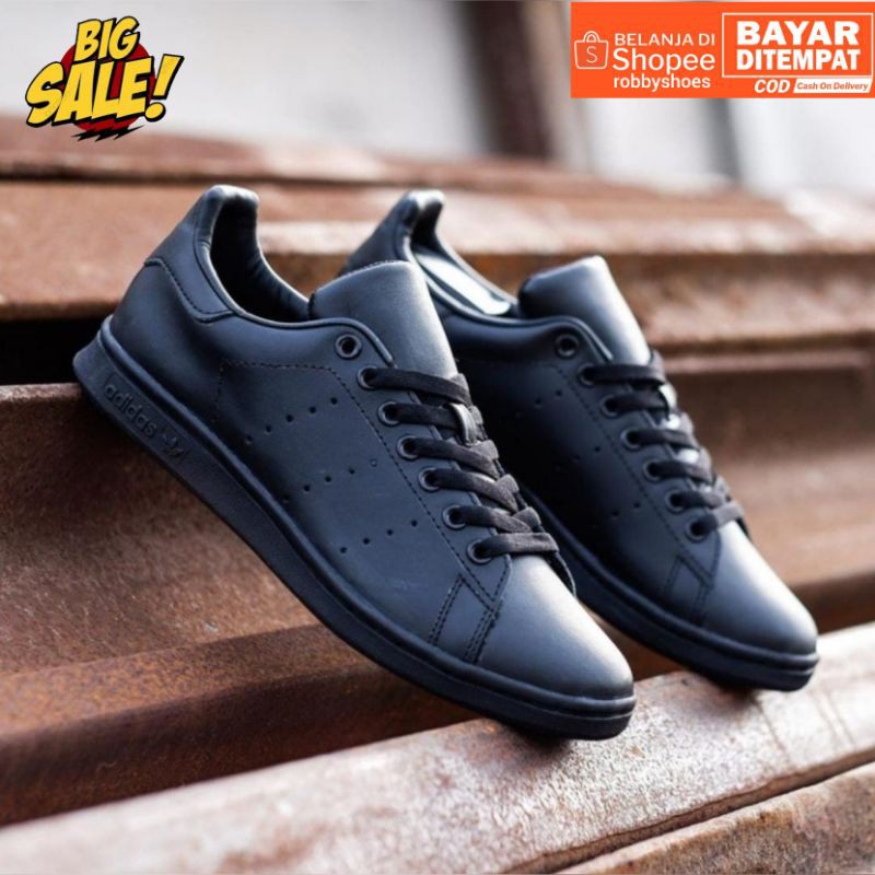 SEPATU ORIGINAL OEM PRIA Ads STAN SMITH TRIPLE BLACK