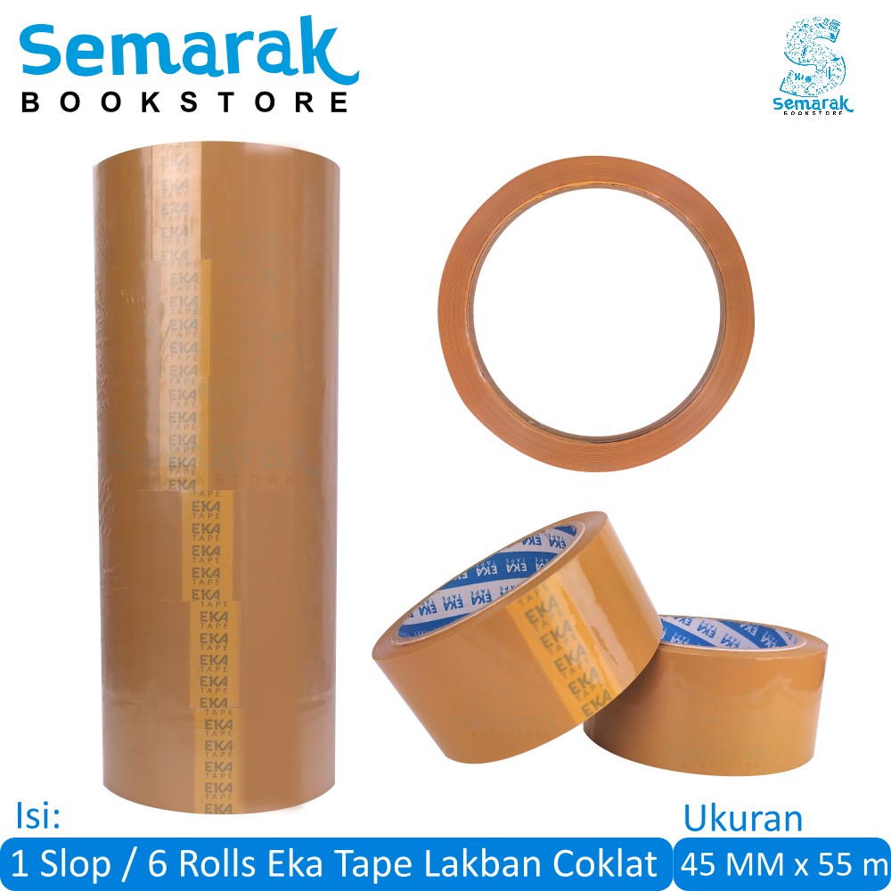 

Eka Tape Lakban Cokelat 45 MM x 55 Y [1 Slop / 6 Rolls]