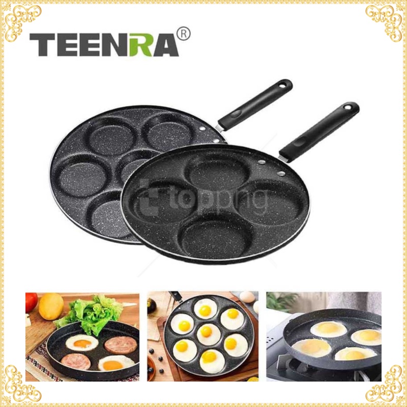 Teflon Panci Telur Omelet Egg Fyring Pan Non-stick 4 Holes - TW-376