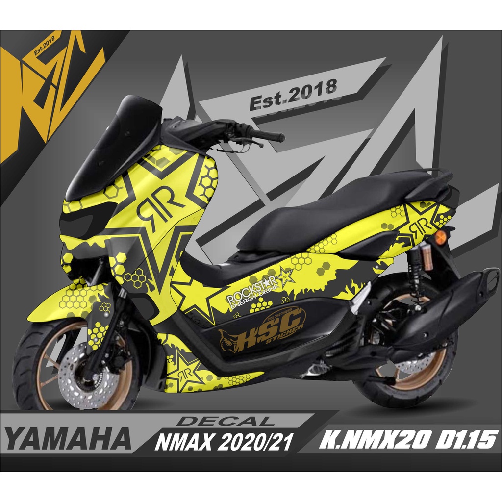 Decal Stiker Nmax Keren FullBody Motor Yamaha Nmax New 2020 Dekal Nmax 2021 Rockstar K.NMX20.D1.15