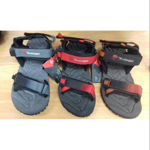 SANDAL GUNUNG TRACKER tiga pilihan warna grey red orange  size 39-43