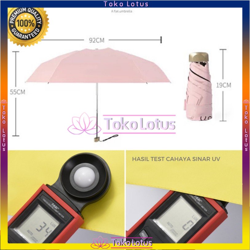 【SEMUA OTOMATIS】 𝐁𝐈𝐒𝐀 𝐁𝐀𝐘𝐀𝐑 𝐂𝐎𝐃 -  PAYUNG MINI PAYUNG LIPAT MINI CANTIK ANTI UV UPF 50+ UMBRELLA SARUNG + TALI