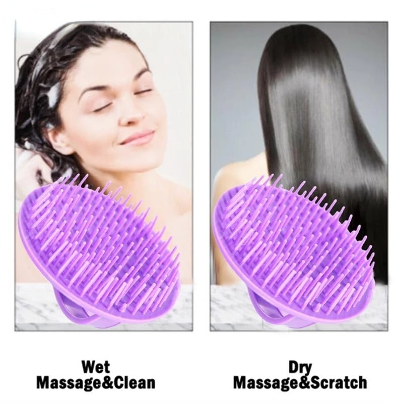 Sisir Pijat Kepala / Tubuh Bahan Silikon Lembut Untuk Mandi / Spa