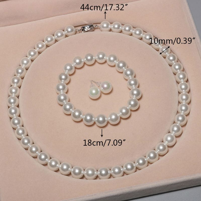 SIY  Freshwater Cultured Pearl Necklace Set Stunning Bracelet 925 Silver Stud Earrings Women Jewelry