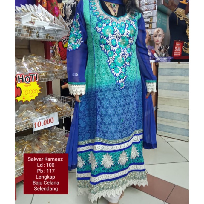 GRATIS KALUNG SET Baju India Pakistan Salwar Kameez Muslim Lebaran 2022
