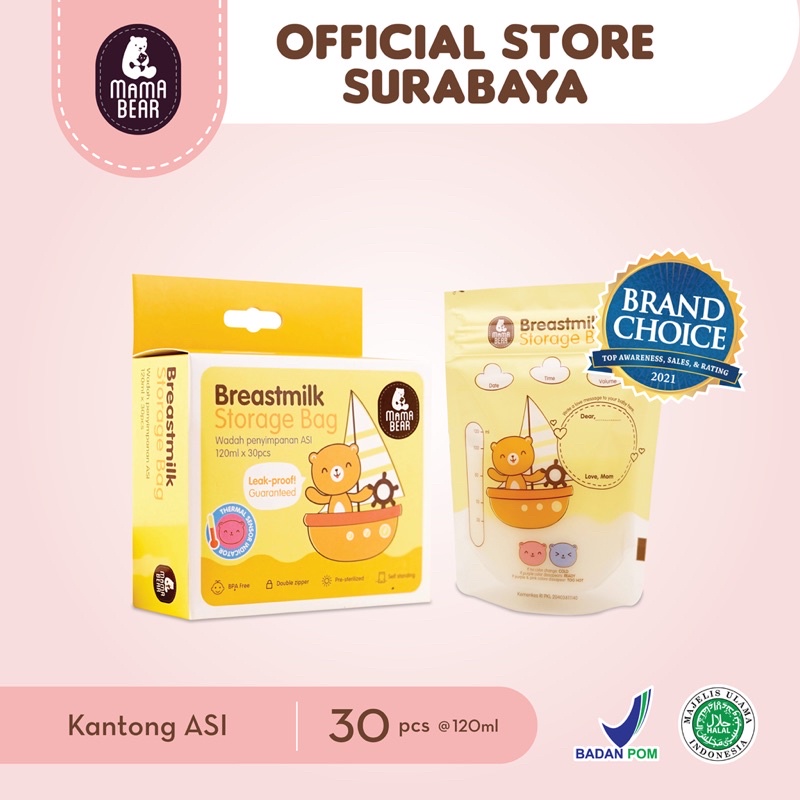 Kantong Asi Mamabear 120ml isi 30 Mama bear