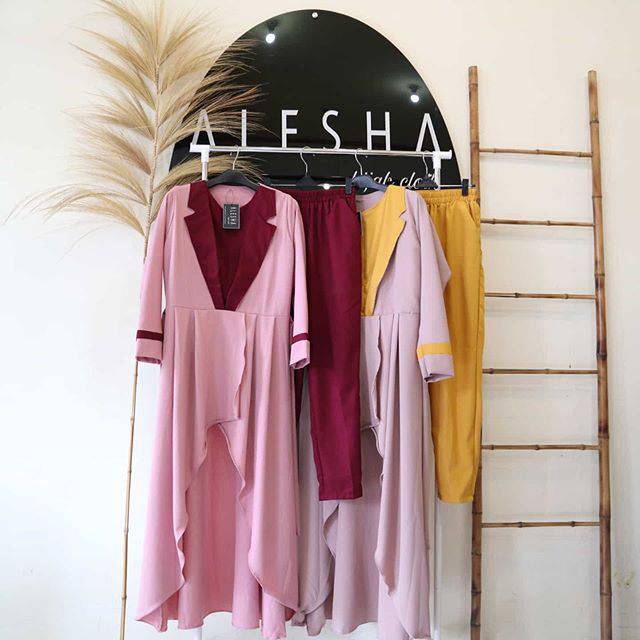 ZAYYA ONE SET / LONG TUNIK + PANTS / TUNIK + CELANA / SETELAN / ALESHA HIJAB CLOTH