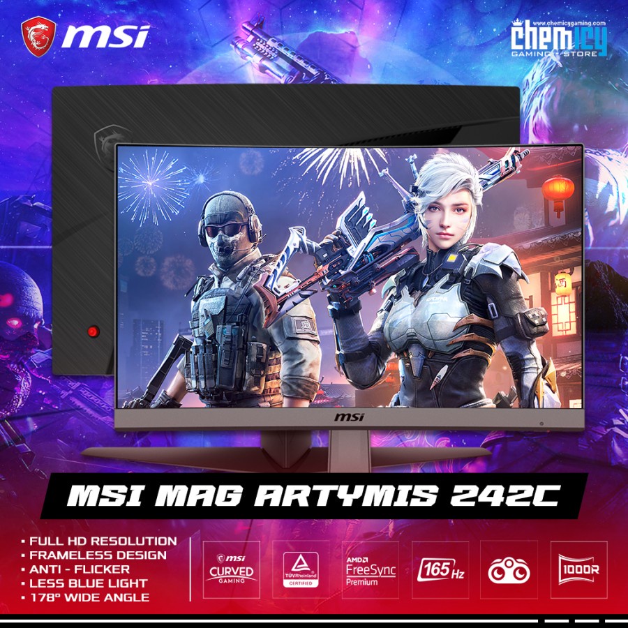 MSI MAG Artymis 242C 23.6inch 165Hz FreeSync Curved Gaming Monitor