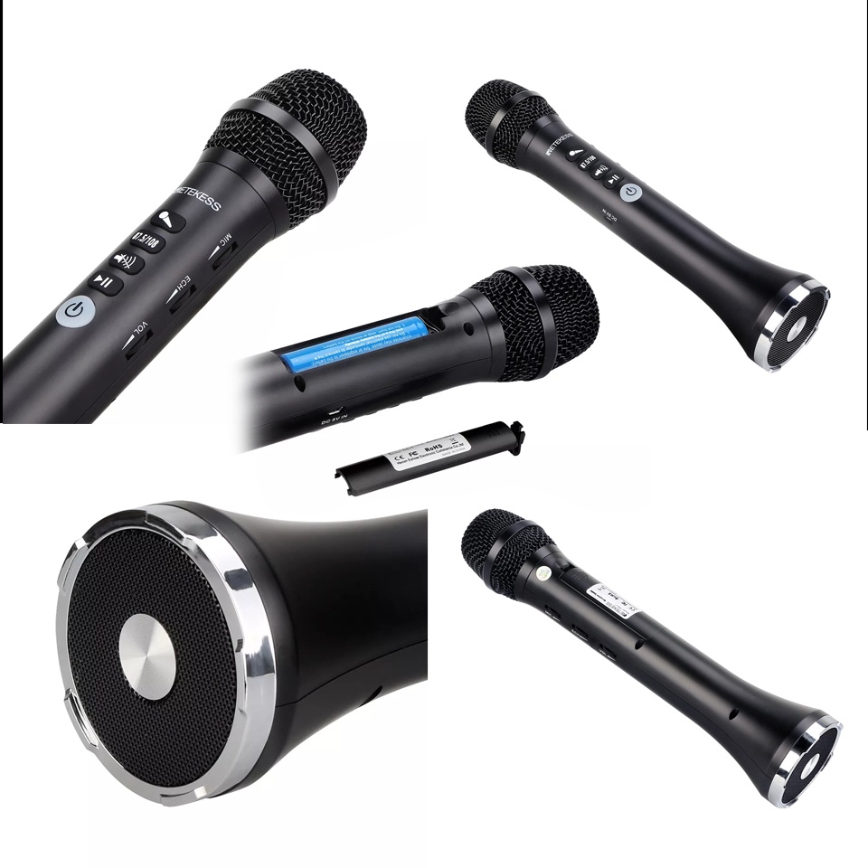 Microphone Bluetooth Wireless Music Karaoke Handheld KTV Audio Speaker