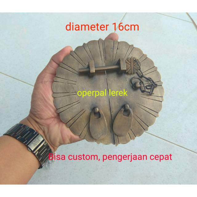 Overpal kunci gembok pintu rumah murah kuningan antik lerek