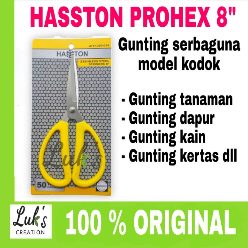

HASSTON PROHEX 8" gunting serbaguna model kodok -gunting kain kertas tanaman gunting dapur